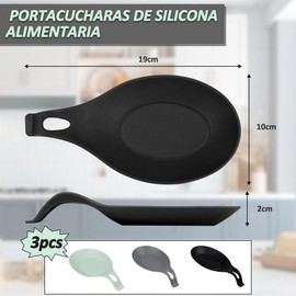 Soporte de Cuchara de Cocina Resistente Al Calor, Cocina Reposapiés de Silicona, Porta Cucharas de Cocina, Porta Cucharas, Soporte para Cucharas de Cocina, Reposa Cucharas de Cocina