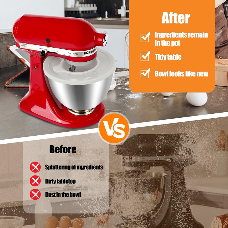 Lid for Stand Mixer, Compatible with Kitchen Aid 4.5-5 Quart