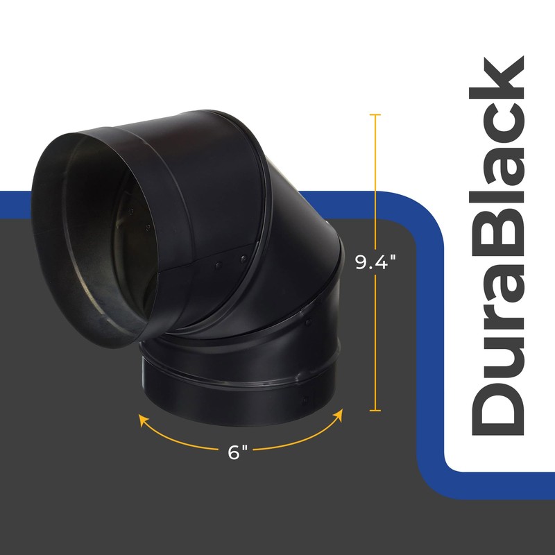 DuraVent DuraBlack 6 Inch 24 Gauge 430 Stainless Steel Easy