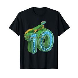 10 Year Old Lizard Reptile 10th Birthday Party B-day T-Shirt