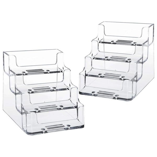 Coztie Business Card Holder, 2 Pieces Acrylic Business Card Holder