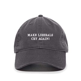 Tech Design Make Liberals Cry Again Baseball Cap Embroidered Cotton Adjustable Dad Hat Charcoal