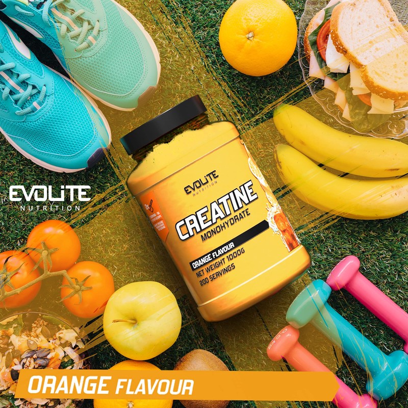 EVOLITE NUTRITION Creatin Monohydrat 1kg - Taurin Kreatin Pulver, Pre