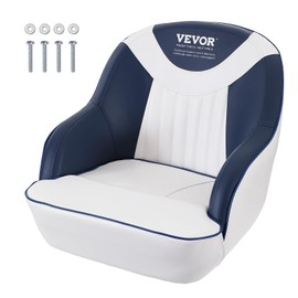 VEVOR Captain Bucket Seat, 1-Pack Boat Captain Chair with Thickened Sponge Padding & Curved Armrest, Pontoon Boat Seat for Fishing Boat, Sightseeing Boat, Speedboat, Canoe