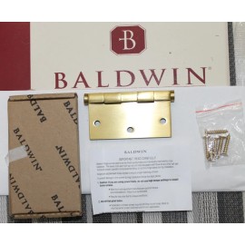 Baldwin Brass Individual Mortise Hinge 1035-060-I Satin Brass & Brown 3.5"x3.5"