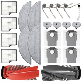 DianSung Replacement Part for Roborock Saros 10 Vacuum Cleaner,1 Roller Brush + 4 Mop Pad + 4 Edge Mop + 4 Dust Bag + 4 Side Brushes + 4 Filter