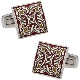 Cuff-Daddy Details in Red with Presentation Gift Box | Vintage Precise Pattern Gift Idea for Timeless Jewelry Travel Box