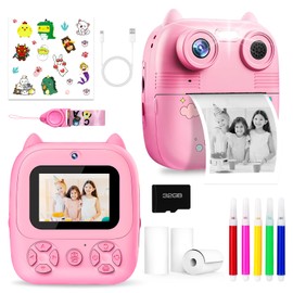 Terawetre Kids Camera Instant Print, Kids Camera for Girls Boys, 1080P HD Kids Digital Camera with 32GB SD Card and Printing Paper Kids Instant Print Camera Toy for 3 4 5 6 7 8 9 Year Old Girl