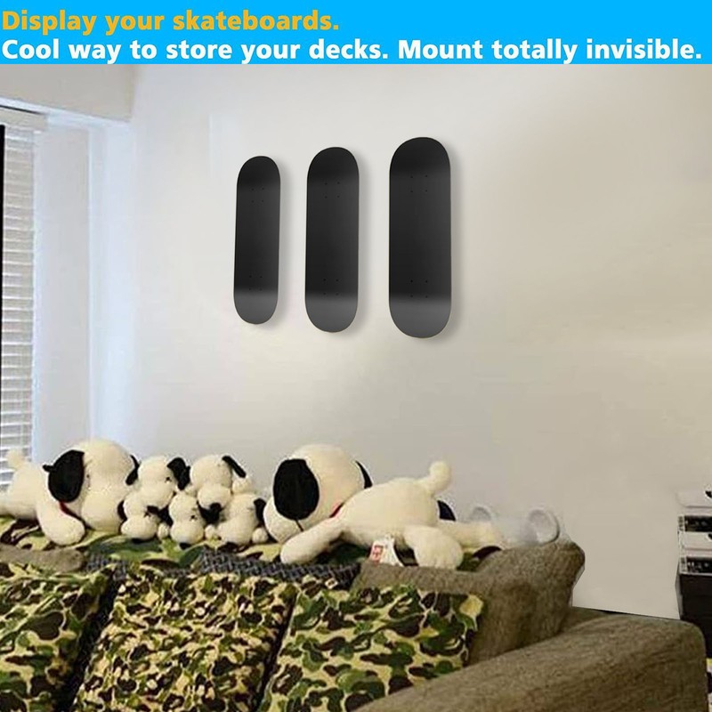 2 Sets Skateboard Hanger Wall Mounting Deck Rack Skateboarding Display