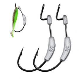 Weighted Swimbait Hooks 15/20 Pcs Bass Fishing – Extra Wide Gap Weedless EWG Worm Hooks Hook Keeper Design 1/0 2/0 3/0 4/0 1/8 1/4 3/16 1/4 OZ