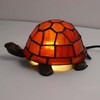 Bieye L10721 Tortoise Tiffany Style Stained Glass Accent Table Lamp