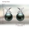 Salanda Pearl Earrings for Women,CZ Pearl Dangle Earrings 18K White