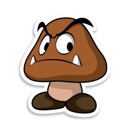 Mushroom Video Game Goomba Character Sticker Decal Notebook Car Laptop 5.5"x5.5"