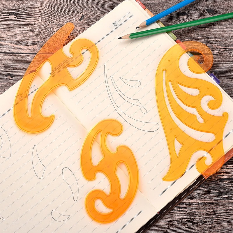 6 Pieces French Curve and Template Ruler Set Drawing Template