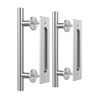 ZEKOO 12'' Sliding Barn Door Handle Hardware Two-Side Design Brushed