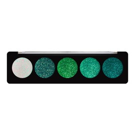 Profusion Cosmetics Emerald Gems 5 Shade Glitter Eyeshadow Palette, Multicolour