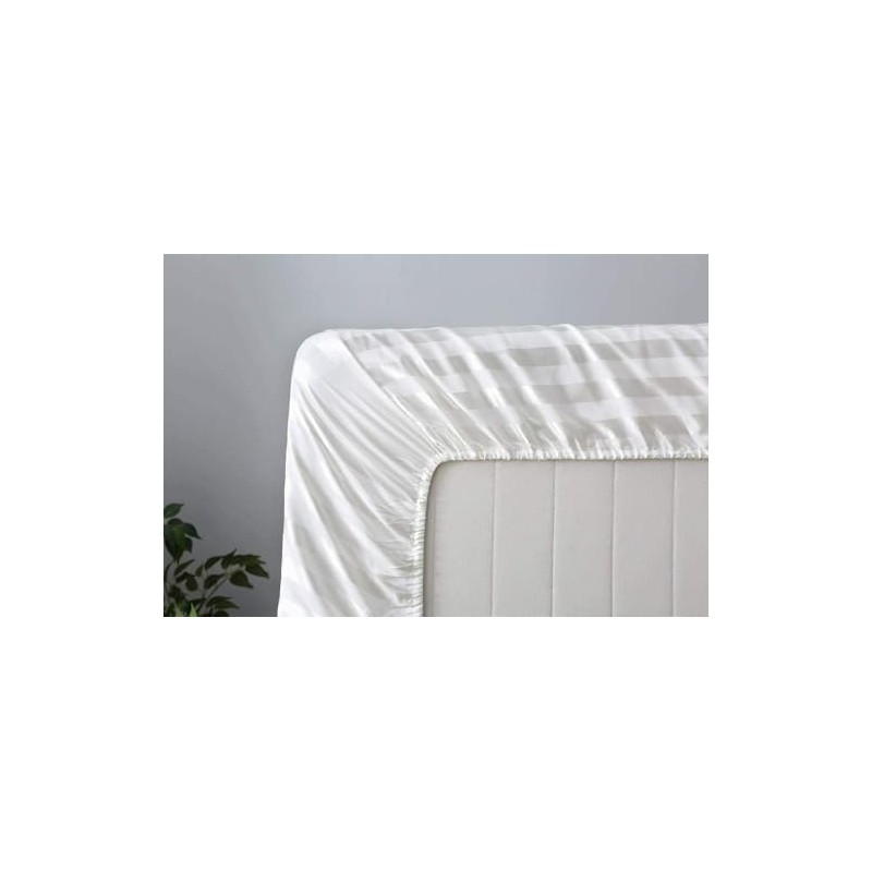 Satin Stripe Fitted Sheet 600 Thread Count – 40cm Extra