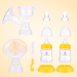 REQUISITE NEEDS Manual Breast Pump, Compact Design, Personal Fit Flex Shields, Cleaning Brush