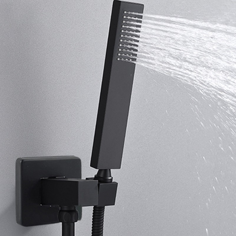 Wall Mounted Shower Set Black High Pressure Shower Head with