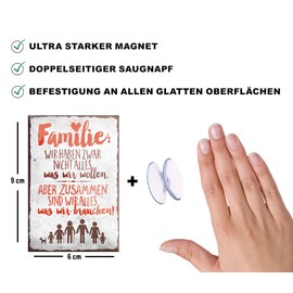 schilderkreis24 Beautiful Saying "Family.." Magnet Decoration Quote Family Fridge Magnet Gift Idea Birthday Christmas 9 x 6 cm