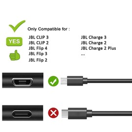 blkmythwk Micro USB Cable for Speakers Compatible with Clip 3, 2, Flip 4, 3, 2, Charge 3, 2, 2 Plus Waterproof Portable Bluetooth Speaker Charging Replacement Cable (5FT)