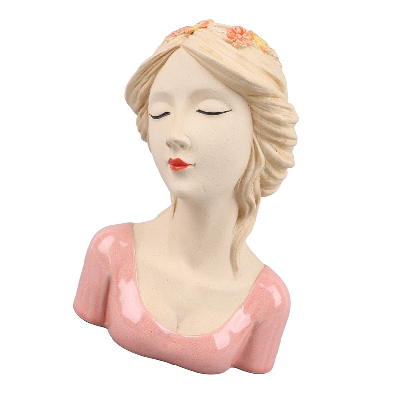 Modern Ceramic Face Vases Decorative Modern Style Shy Girl Flower