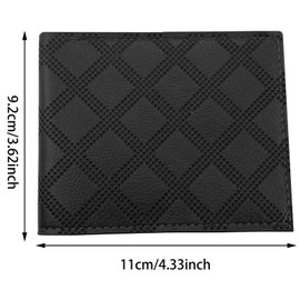 Qusmeiyici 2 Pack Men's Bifold Wallet, Leather Mens Wallets Soft Rhombus Pattern Multi-Card Wallet Portable Short Wallet Stylish Minimalist Wallets for Men and Women