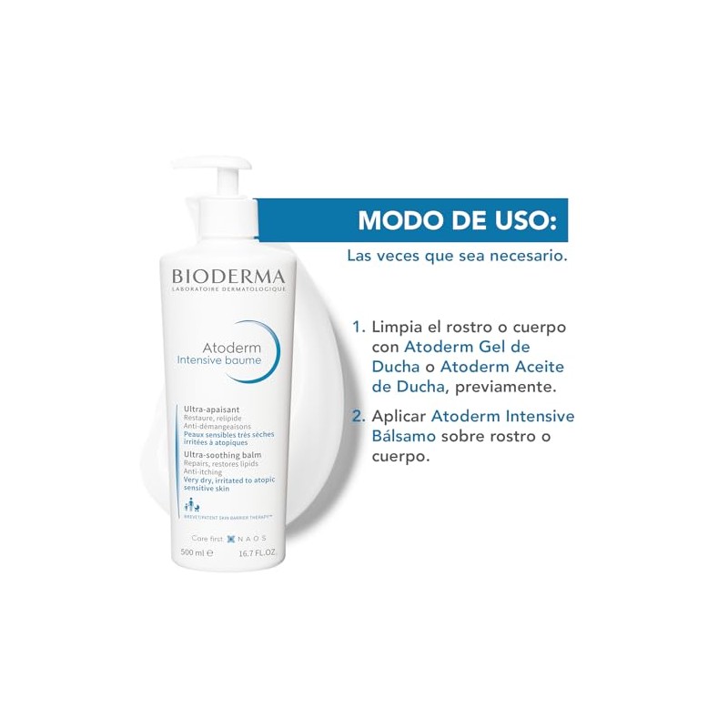 BIODERMA, Atoderm, Intensive Bálsamo, Calma y Humecta, Skincare Piel Muy