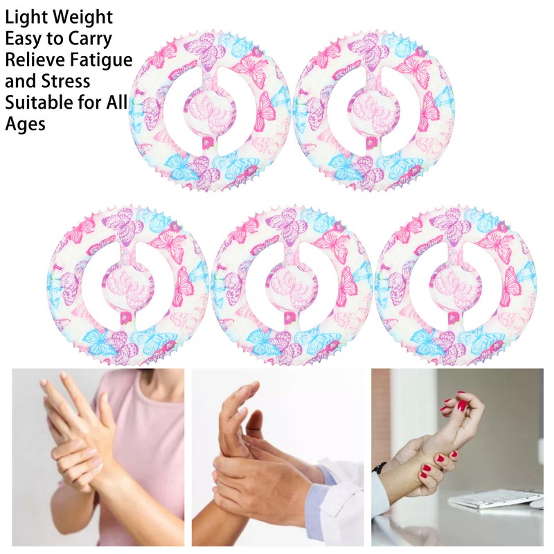 5PCS Round Hand Grip Ring Printed Silicone Fidget Toy Finger