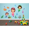 Underwater Set - Peel and Stick - Mermaids Fish Bubbles