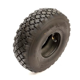 3.00-4 Tyre & Inner Tube 10 Inch 4 Ply 300-4 3.00x4 Diamond Tread Bent Schrader Valve Wheelbarrow Barrow