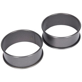 Citystores® CA Metal Egg Rings Round Cooking Mould Gadget Poaching Eggs, Omelettes and Mini Pancakes, Non Stick Metal, Set of 2