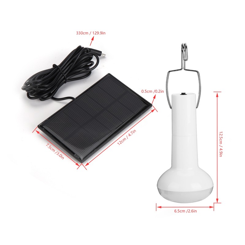 Solar Panel Powered Light Bulb Movable Charging Emergency Lamp for