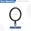 Glarks 40Pcs 1.2Inch Black Curtain Rings with Eyelet, Rustproof Metal