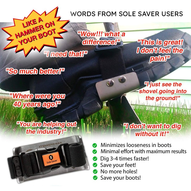 Sole Saver, Safety Foot wear Tool, Boot Protector, Shovel Accessory,