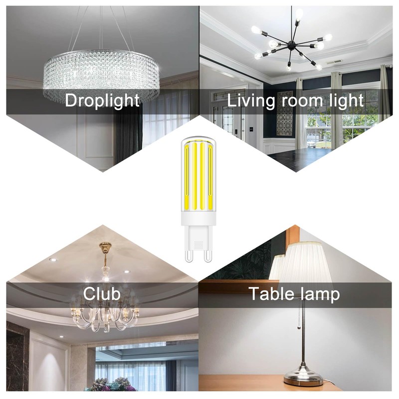 TZHILAN G9 LED Bulb 80w 60w Halogen Equivalent Dimmable, 6300K
