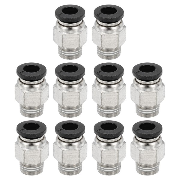 PATIKIL Male Straight Tubing Push to Connect Fittings, 10 Pack