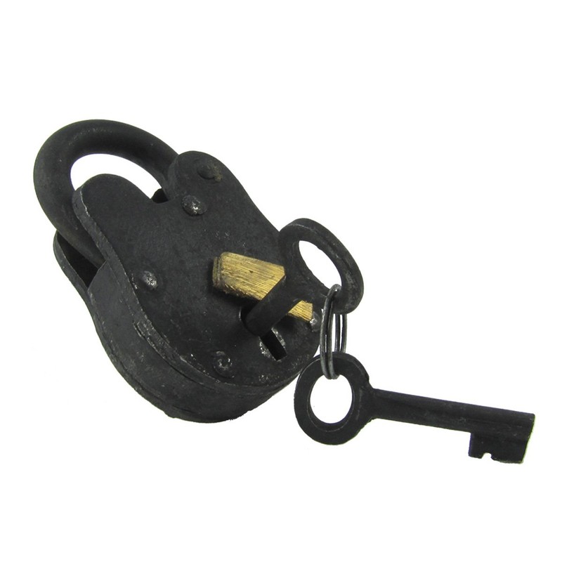 Treasure Gurus Antique Style Rustic Cast Iron and Brass Padlock