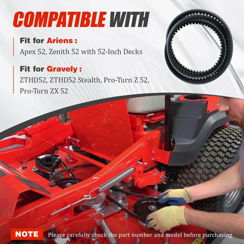 Mower Deck Drive Belt Fit for Ariens Apex 52,Zenith 52