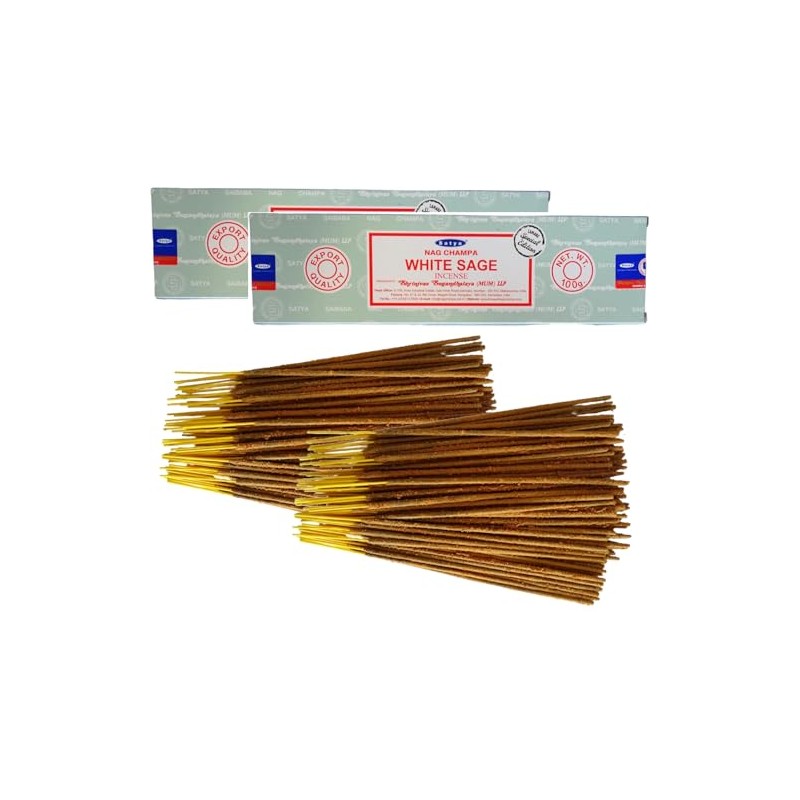 Satya White Sage Incense Sticks - 2 Packs of 100g