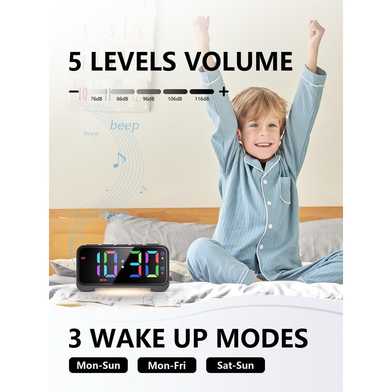 Super Loud Alarm Clock for Bedrooms, Digital Clock Large Display