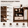 Desktop Organizer with Drawer & Dual File Compartments, Multi-Functional MDF