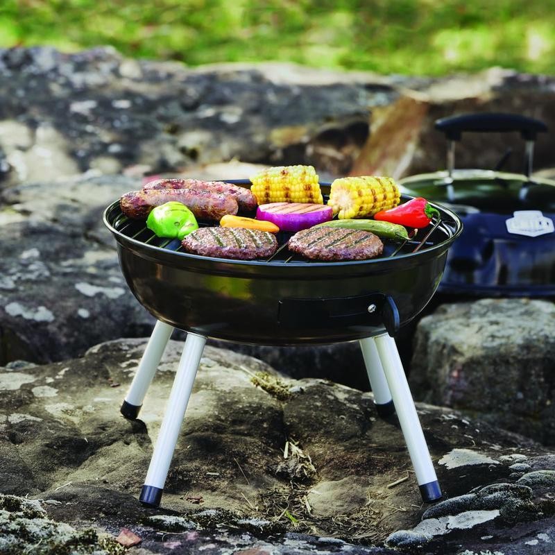 Steel Portable Charcoal Grill, Black, New - Pack Size: Single,