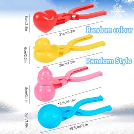 Set of 4 Snowball Pliers, Snowball Maker Clips, Snowball Shaper Set, Winter Snowball Shape Toy, Snowball Tool Clip, Winter Outdoor Snow Fight Games, Beach Games, Random Colours
