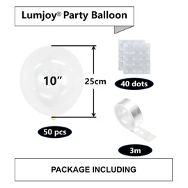 Lumjoy Clear Latex Party Balloons 50pcs 25cm 10 Inch Transparent Balloons for Birthday Graduation Wedding Baby Shower Gender Reveal Engagement Party Decoration