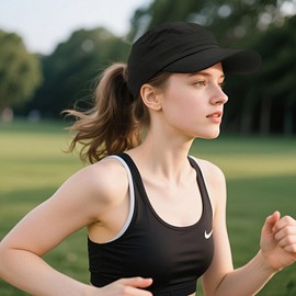 Clakllie Quick Dry Sun Visor Summer Beach Hat Lightweight Golf Tennis Hat Detachable Military Hats for Women Men Cadet Cap,BSSQ2533-Black