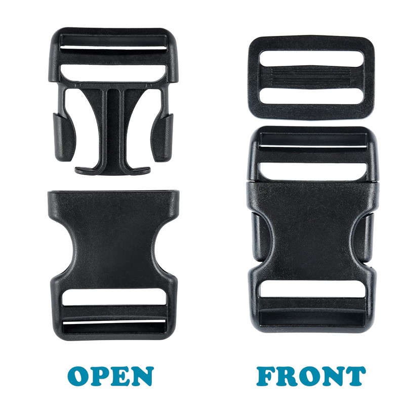 TERLUNNSI Buckle Webbing Set 20 mm, 6 Yards Black Nylon