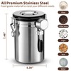 Olyzer Stainless Steel Coffee Canister 22 oz, Airtight Coffee Storage