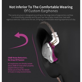 CCA KZ ZS10 Pro 4BA+1DD Bass Drive In-Ear Headphones, HIFI Stereo Earbud Sweatproof Sports Headphones,Noise-Isolating Monitors for Musicians DJ Headphone,2 Pin Detachable Cable(with mic, Purple)