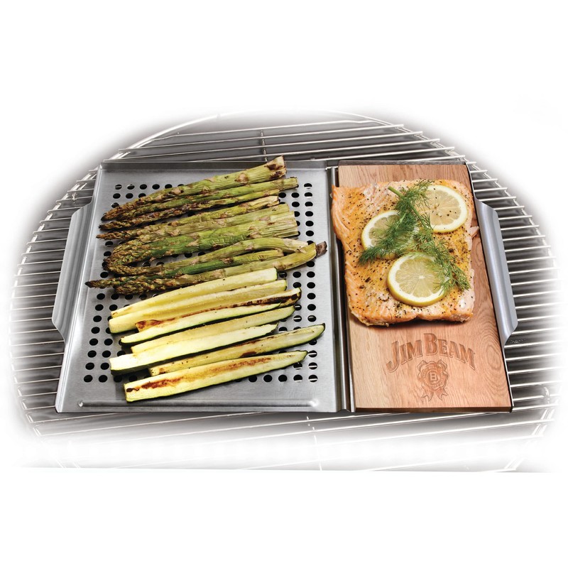 Jim Beam Cedar Plank Grill Topper Set Silver Accessory JB0162